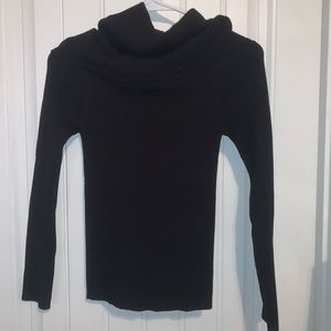 Black, off the shoulder long sleeve top